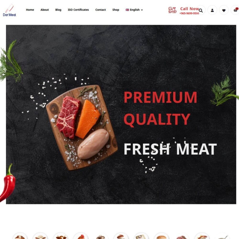 لقطة من موقع Dar Meat — لحوم ومأكولات بحرية — الكويت