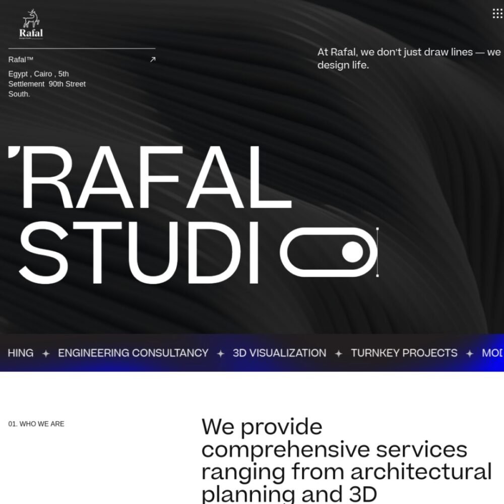 لقطة من موقع Rafal Studio — استوديو إبداعي