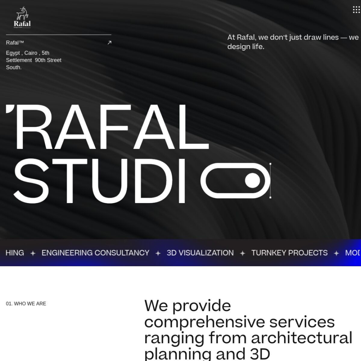 الصفحة الرئيسية لموقع Rafal Studio